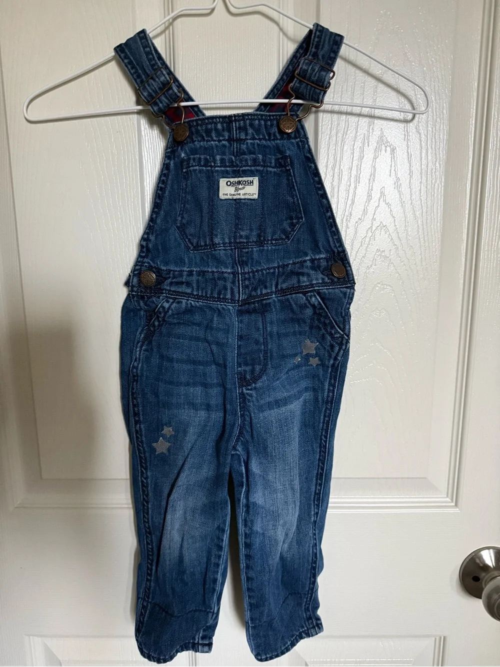 OshKosh B'gosh Dark Blue Denim Kids Overalls with Star Details